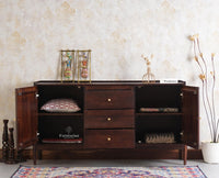 Wellington Solid Wood Sideboard Cabinet - Sideboard - Furniselan - Grey-Finish