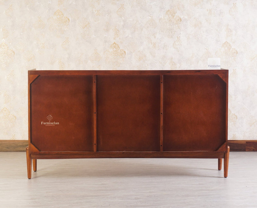 Wellington Solid Wood Sideboard Cabinet - Sideboard - Furniselan - Brown-Finish