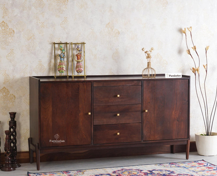 Wellington Solid Wood Sideboard Cabinet - Sideboard - Furniselan - Grey-Finish
