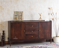 Wellington Solid Wood Sideboard Cabinet - Sideboard - Furniselan - Grey-Finish