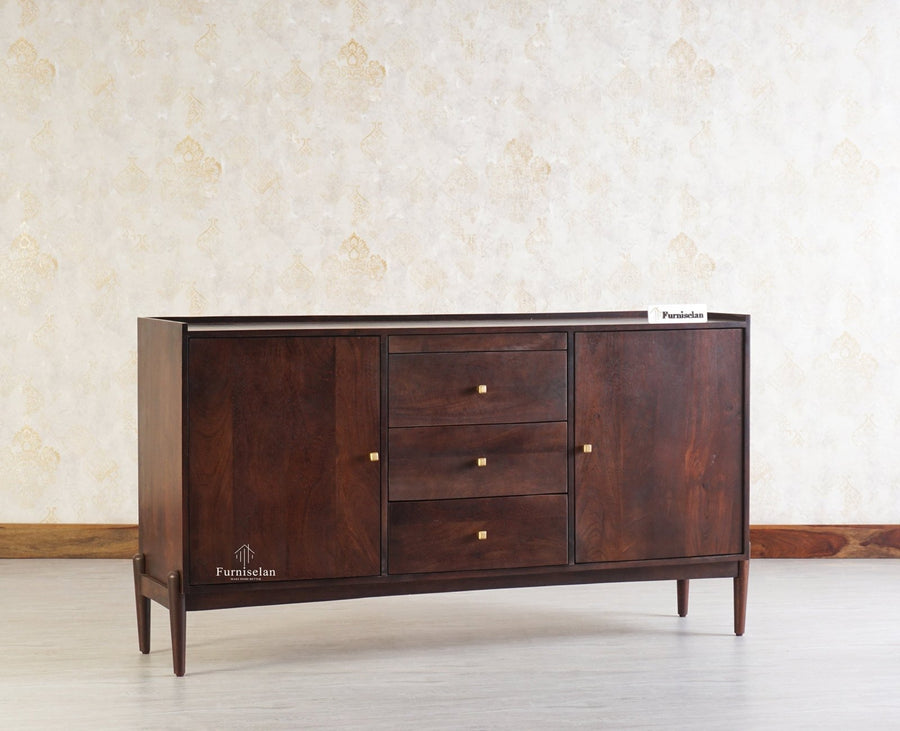 Wellington Solid Wood Sideboard Cabinet - Sideboard - Furniselan - Grey-Finish