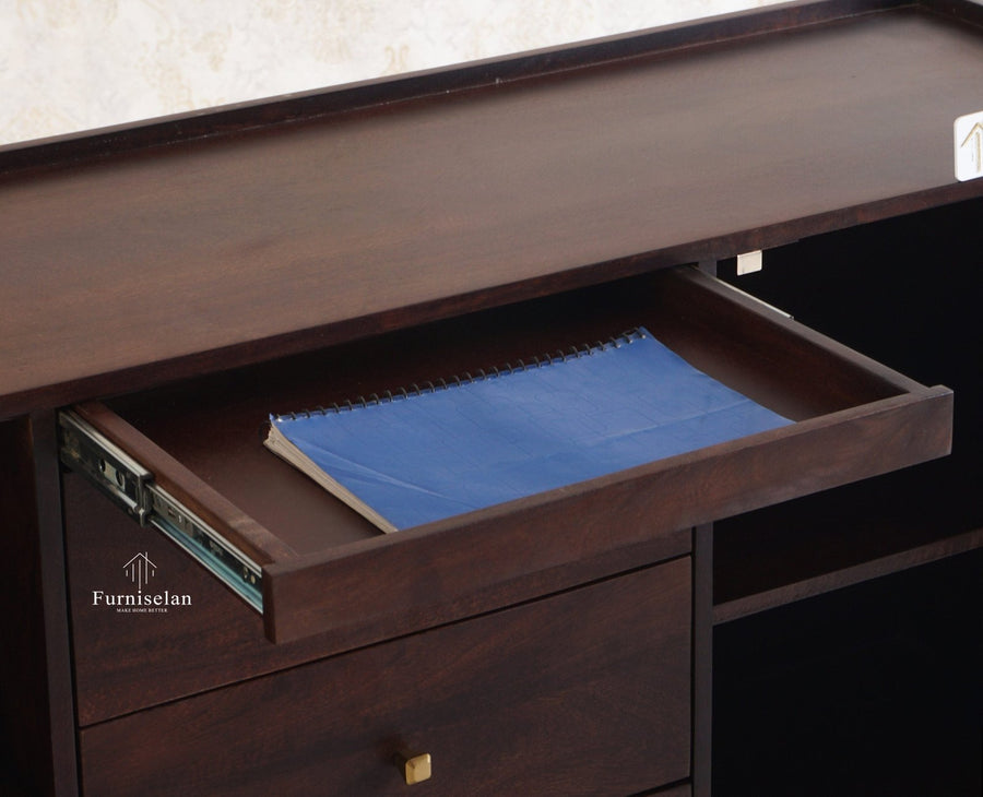Wellington Solid Wood Sideboard Cabinet - Sideboard - Furniselan - Grey-Finish