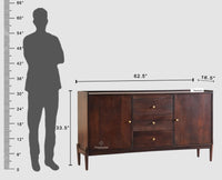 Wellington Solid Wood Sideboard Cabinet - Sideboard - Furniselan - Grey-Finish