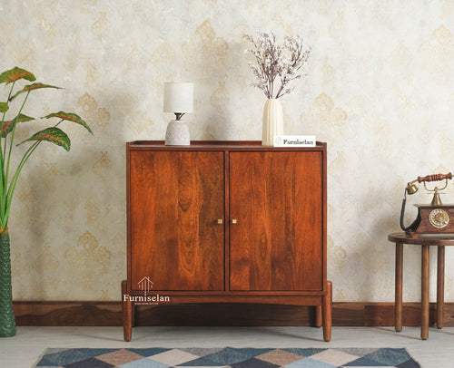 Wellington Solid Wood Sideboard Cabinet Two Door - Sideboard - Furniselan- Brown Finish