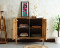 Wellington Solid Wood Sideboard Cabinet Two Door - Sideboard - Furniselan- Natural Finish