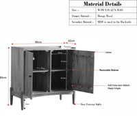 Wellington Solid Wood Sideboard Cabinet Two Door - Sideboard - Furniselan- Natural Finish