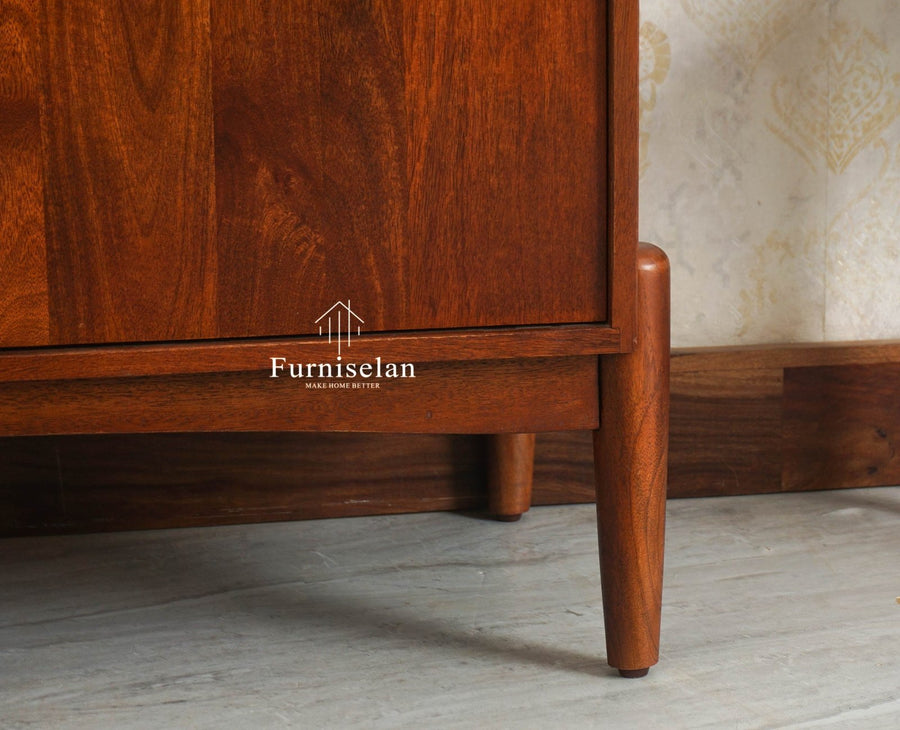 Wellington Solid Wood Sideboard Cabinet Two Door - Sideboard - Furniselan- Brown Finish