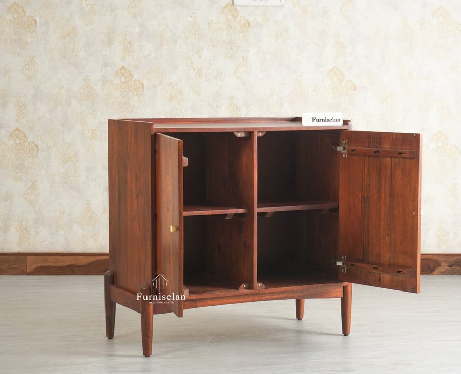 Wellington Solid Wood Sideboard Cabinet Two Door - Sideboard - Furniselan- Brown Finish
