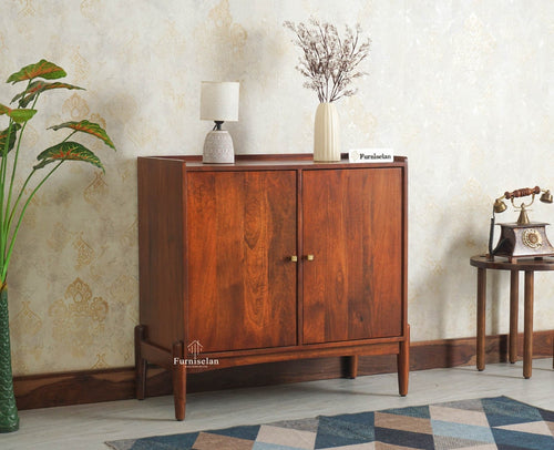 Wellington Solid Wood Sideboard Cabinet Two Door - Sideboard - Furniselan- Brown Finish