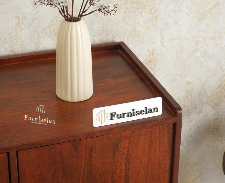 Wellington Solid Wood Sideboard Cabinet Two Door - Sideboard - Furniselan- Brown Finish