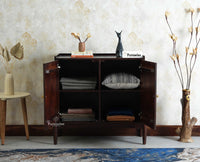 Wellington Solid Wood Sideboard Cabinet Two Door - Sideboard - Furniselan- Grey Finish