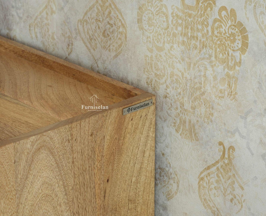 Wellington Solid Wood Sideboard Cabinet Two Door - Sideboard - Furniselan- Natural Finish