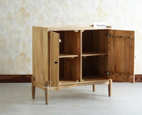 Wellington Solid Wood Sideboard Cabinet Two Door - Sideboard - Furniselan- Natural Finish