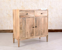 Wellington Solid Wood Sideboard Cabinet Two Door and Drawers - Sideboard - Furniselan - Natural-Finish