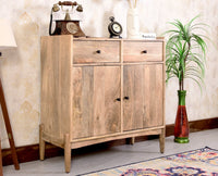 Wellington Solid Wood Sideboard Cabinet Two Door and Drawers - Sideboard - Furniselan - Natural-Finish