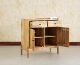 Wellington Solid Wood Sideboard Cabinet Two Door and Drawers natural finish