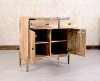 Wellington Solid Wood Sideboard Cabinet Two Door and Drawers - Sideboard - Furniselan - Natural-Finish