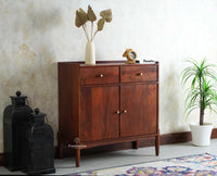 Wellington Solid Wood Sideboard Cabinet Two Door and Drawers - Sideboard - Furniselan - Brown Finish