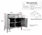 Wellington Solid Wood Sideboard Cabinet Two Door and Drawers - Sideboard - Furniselan - Natural-Finish