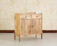 Wellington Solid Wood Sideboard Cabinet Two Door and Drawers natural finish