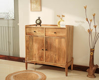 Wellington Solid Wood Sideboard Cabinet Two Door and Drawers natural finish
