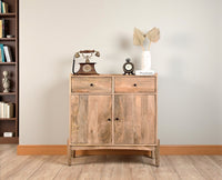 Wellington Solid Wood Sideboard Cabinet Two Door and Drawers - Sideboard - Furniselan - Natural-Finish