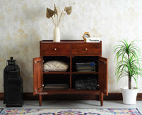 Wellington Solid Wood Sideboard Cabinet Two Door and Drawers - Sideboard - Furniselan - Brown Finish