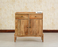 Wellington Solid Wood Sideboard Cabinet Two Door and Drawers natural finish