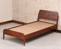 Wellington Solid Wood Single Size Bed - Single Size Bed - Furniselan Brown Finish