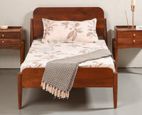 Wellington Solid Wood Single Size Bed - Single Size Bed - Furniselan Brown Finish