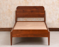 Wellington Solid Wood Single Size Bed - Single Size Bed - Furniselan Brown Finish