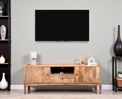 Wellington Solid Wood TV Cabinet Two Door and One Drawer - Tv Cabinet - Furniselan