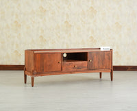 Wellington Solid Wood TV Cabinet Two Door and One Drawer- Brown Finish