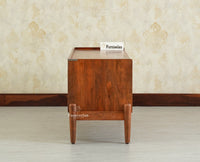 Wellington Solid Wood TV Cabinet Two Door and One Drawer- Brown Finish