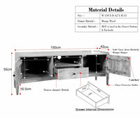 Wellington Solid Wood TV Cabinet Two Door and One Drawer - Tv Cabinet - Furniselan