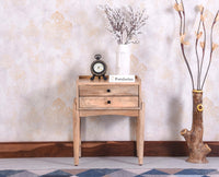 Wellington Solid Wood Two Drawer Side Table - Furniselan Natural Finish