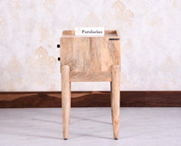 Wellington Solid Wood Two Drawer Side Table - Furniselan Natural Finish