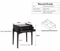 Wellington Solid Wood Two Drawer Side Table - Furniselan Natural Finish