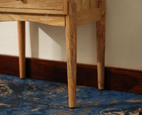 Wellington Solid Wood Two Drawer Side Table - Furniselan-Natural Finish