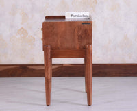 Wellington Solid Wood Two Drawer Side Table - Furniselan Brown Finish