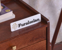 Wellington Solid Wood Two Drawer Side Table - Furniselan Brown Finish