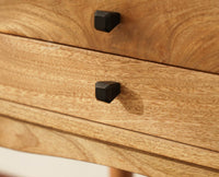Wellington Solid Wood Two Drawer Side Table - Furniselan-Natural Finish