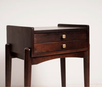 Wellington Solid Wood Two Drawer Side Table - Furniselan-Grey-Finish