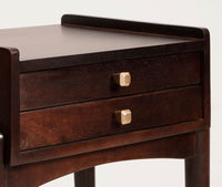 Wellington Solid Wood Two Drawer Side Table - Furniselan-Grey-Finish