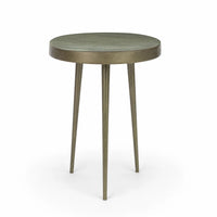 Liora Aluminum Side Table - Antique Brass Finish