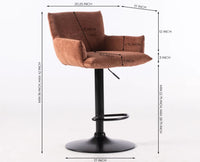 Kellan PU Leather Bar Stool - Terracotta