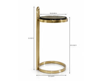 Siena Metal Side Table with Marble - Antique Gold Finish
