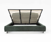 Westminster Double Size Upholstered Bed- Boucle Furniselan Green