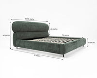 Westminster Double Size Upholstered Bed- Boucle Furniselan Green