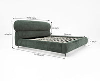 Westminster King Size Upholstered Bed- Boucle Furniselan Green
